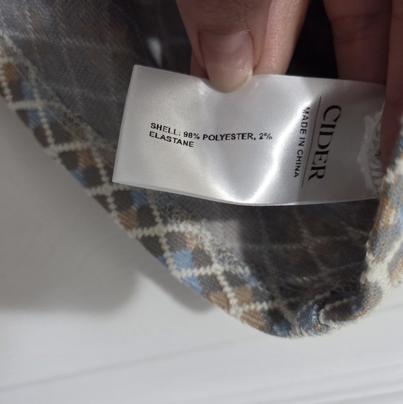 Cider Jacquard Quarter Zip Polo Geometric Short Sleeve Baby Blue Tee Sz Small - Picture 4 of 7